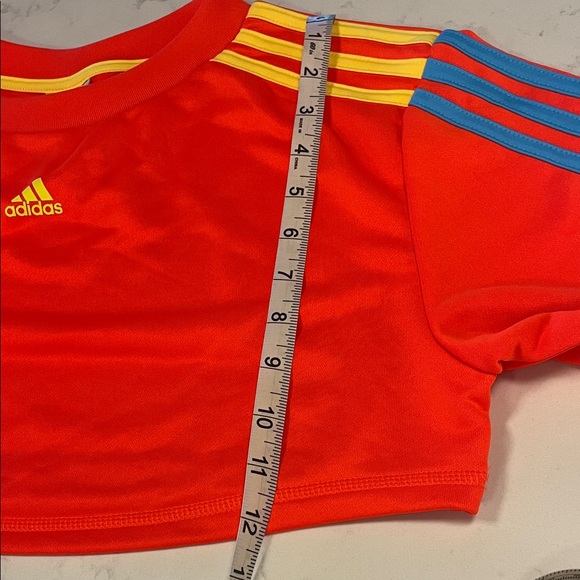 Adidas vibrant orange and Blue cropped and cute Sweatshirt with Yellow Accents - Picture 5 of 6